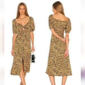 SONG OF STYLE  Revolve Everly Midi Dress in Tiger Multi.. Small NWT